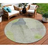 Artichoke Green And Taupe Abstract Washable Indoor Outdoor Area Rug - 2 of 4