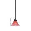 Toltec Lighting Any 1 - Light Pendant in  Matte Black with 7" Raspberry Crystal Shade - 2 of 2