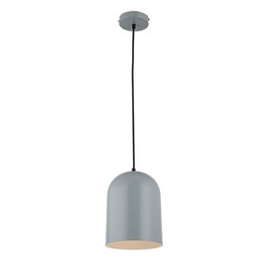 Chloe Lighting Ironclad Contemporary-Style 1 Light Gray And White Ceiling Mini Pendant 8" Wide - 1 of 4