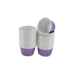Unique Bargains Curled Rim Disposable Baking Cups Greaseproof Paper 2.56"x1.57" 50 Pcs - 1 of 4