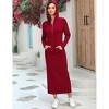 Front Half Zipper Maxi Dress Hoodie Dress Long Sleeve Sweatshirt Hoide Dress Sweat Dress Lounge Dress - 3 of 4