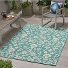 GDFStudio Sabina Foam Outdoor 5'3" x 7' Botanical Area Rug, Blue/Ivory - 2 of 4