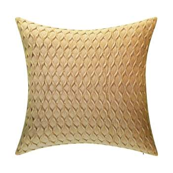 20"x20" Oversize Fishnet Ruched Velvet Square Throw Pillow - Edie@Home