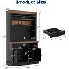 DobleePy 72" Tall Farmhouse Coffee Bar Cabinet with LED Lights, Adjustable Shelves, 3 Drawers & Doors, Ample Storage for Kitchen & Dining - 2 of 4