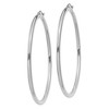 Black Bow Jewelry 2.5mm, 14k White Gold Classic Round Hoop Earrings, 60mm (2 3/8 Inch) - 2 of 4