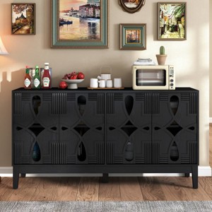 60.5" Mid Century Modern Sideboard Buffet Cabinet With Adjustable Storage, Media Console Table With 4 Doors And Shelves-Maison Boucle - 1 of 4