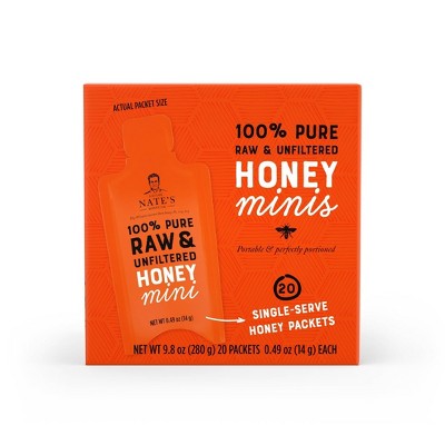 Nature Nate's 100% Pure Raw And Unfiltered Honey Mini Packets - 20ct ...