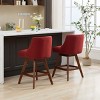 Height Swivel Bar Stools,Stool For Kitchen,Modern Wooden Fabric Bar Stools,High Footstool With Back At The Bar-Cuddlewood - 3 of 4