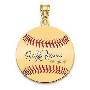 Black Bow Jewelry 14K Gold Plated Roberto Alomar Signature SM Enamel Baseball Pendant - 1 of 4