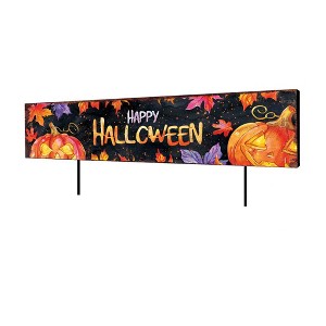 HomeRoots 36" Black And Orange Happy Halloween Solid Wood Garden Stake - 1 of 4