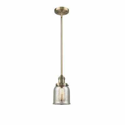 Bell - 1 Light Stem Hung Mini Pendant In Industrial Style-10 Inches Tall and 5 Inches Wide
