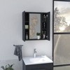 SEVOBAL Bathroom Storage Cabinets Double Door Cabinet with Mirror and Shelf for Bathroom Storage, Ideal for Toothbrush, Towel, Black, 28.3"*26.8"*3.9" - 4 of 4