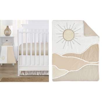 Sweet Jojo Designs Boy or Girl Gender Neutral Unisex Baby Crib Bedding Set - Desert Sun Taupe and Ivory 4pc