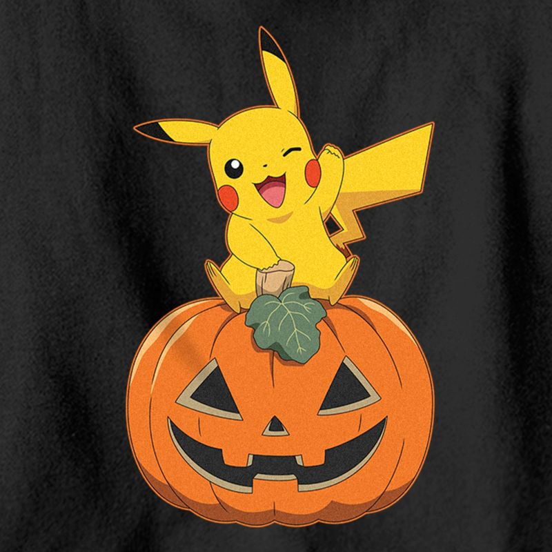 Boy's Pokemon Halloween Jack-O'-Lantern Pikachu Pull Over Hoodie, 2 of 5