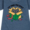 - Instant Message - Cat Christmas Present Graphic Short Sleeve Fleece Dress - 2 of 4