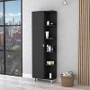 Akoasm Mirror Linen Bathroom Medicine Storage Cabinet With Interior & External Shelves-Black - 3 of 4