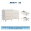 7 Drawer Dresser, Modern Chest of Drawer with Gold Metal Handles, Wood Dresser for Bedroom with Strong Metal Legs, White Storage Organizer - 3 of 4