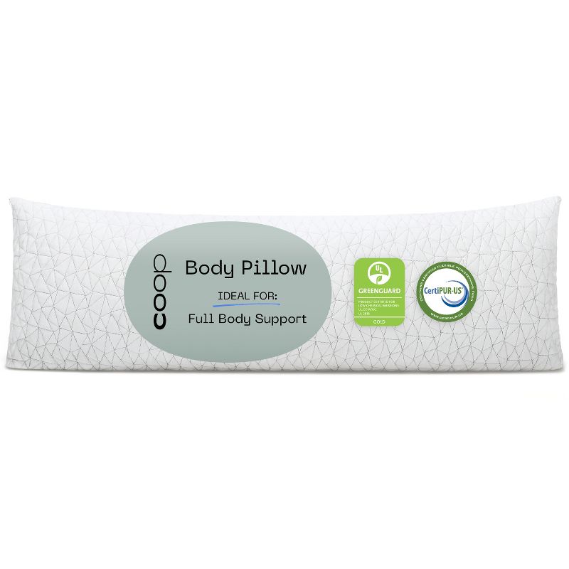 Coop Home Goods The Original Body Adjustable Pillow for Sleeping, Soft Zippered Washable Cover - Side Sleepers, Long Pillow for Pregnancy, 20x54, 1 of 10