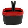 Unique Bargains Mini Red Black Plastic 2-Way Open Car Rubbish Bin Holder Garbage Trash Can - 3 of 4