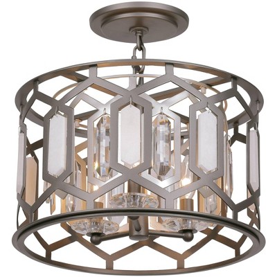 Minka Lavery Hexly 16"W Bronze and Silver 3-Light Ceiling Light
