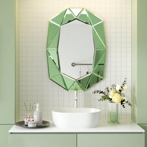 ARTLOGE 3D Handmade Splicing Art Mirror Angled Beveled Wall Mirror Entryway Home Decor, Unique Design Beveled Mirror - 1 of 4