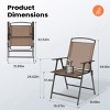 Pellebant 2pc Patio Folding Chairs 2-Pack Dining Chairs Outdoor Portable Sling with Armrest - 2 of 4
