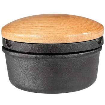 Zassenhaus Spice Buddy XL, cast iron w/ beech wood lid, 3.8" H