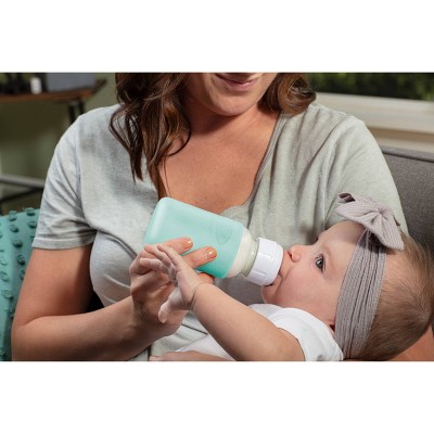 Dr. Brown&#39;s 4oz Anti-Colic Options+ Narrow Glass Baby Bottle with Level 1 Slow Flow Nipple &#38; Silicone Sleeve - 2pk