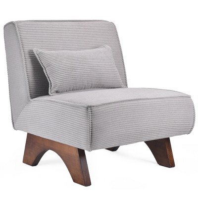 GlasFlength Accent Chairs Leisure and Reading Lounge Armless chair, Suitable for Living Room, Bedroom, Office, Gray, 28.7"*34.3"*31.9"