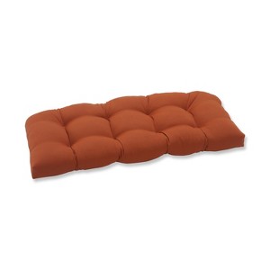 Outdoor Wicker Loveseat Cushion - Burnt Orange Fresco Solid, Brnt Org Sld