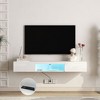 CENGHU Floating TV Stand, Wall Mounted TV Shelf with LED Lights & Power Outlet, High Gloss Floating TV Cabinet, for Living Room - 4 of 4