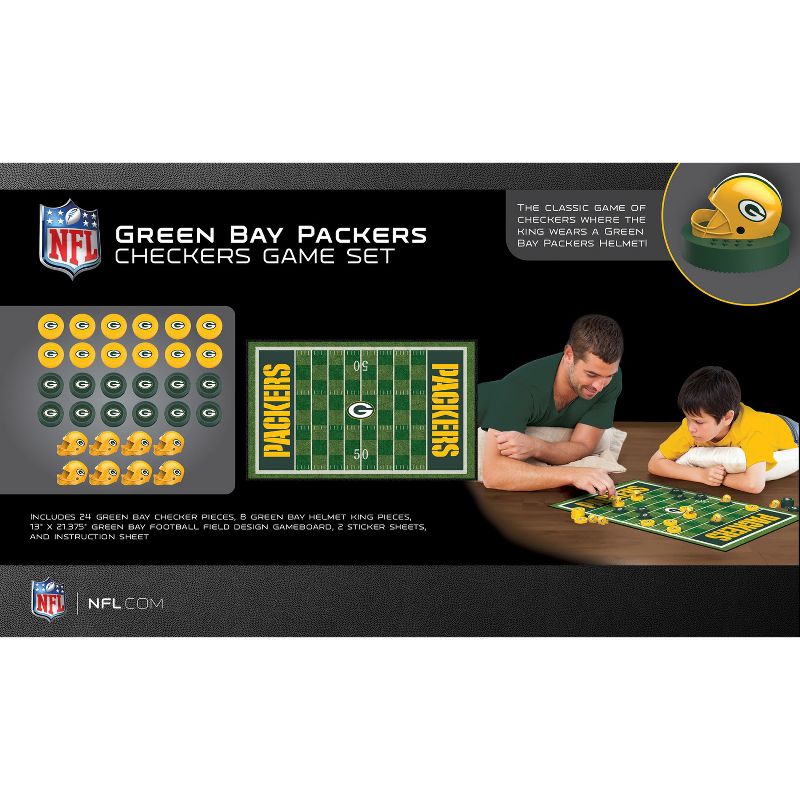MasterPieces Officially licensed NFL Green Bay Packers Checkers Board Game for Families and Kids ages 6 and Up, 4 of 7