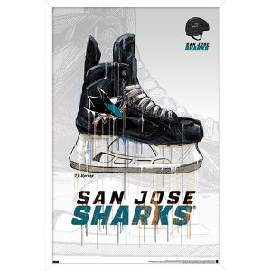 Trends International NHL San Jose Sharks - Drip Skate 21 Framed Wall Poster Prints - 1 of 4