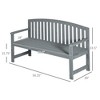 Syemin Patio Accent Chairs, Wooden Park Loveseat, All-Weather Design, Suitable for Lawn, Garden and Porch, Gray, 56.25" * 20" * 33.5" - 2 of 4