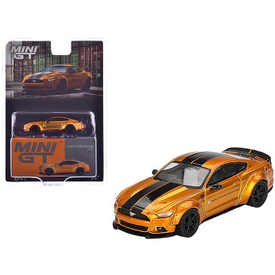 Ford Mustang "LB-Works" LB Gold Metallic with Black Stripes Limited Edition 1/64 Diecast Model Car by Mini GT