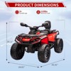 Jojoka 4 Wheel Kids ATV, Bombardier Licensed 4WD Electric ATV, 12V Ride On Toy Car w/4X200W Motors, 2-Seater - 3 of 4