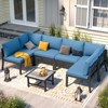Cesicia 7-Piece Gray Patio Sofa Set with Coffee Table for Backyard, Porch & Poolside - 4 of 4