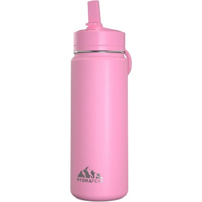 Hydrapeak 20oz Kids Stainless Steel Leak Proof Water Bottle with Straw Lid and Flexible Handle
