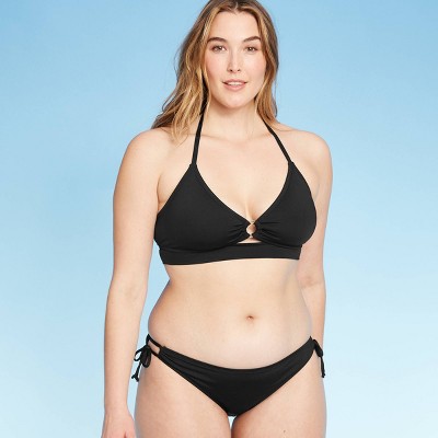 black halter bathing suit top