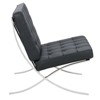 LeisureMod Bellefonte Pavilion Chair - Stainless Steel Frame Accent Chair, Italian Leather Cushions for Living Rooms, Offices, and Lounges - 3 of 4