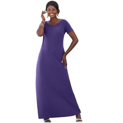 Jessica London Women's Plus Size Stretch Cotton T-Shirt Maxi Dress