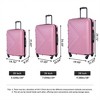 BEAFUP Set of 3  Luggage Sets ABS Lightweight Suitcase with Two Hooks, Spinner Wheels, TSA Lock, (20/24/28) - 3 of 4