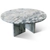 TOAOTBNBO Round Coffee Table with Semi-polished Surface, Wood Center Tables without Flaws, Minimalist Coffee Tables for Living Room, Grayish-blue - 2 of 4