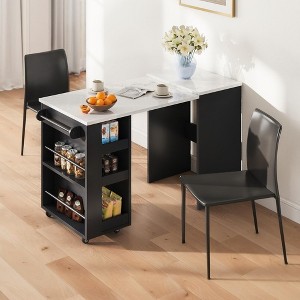 EROMMY Foldable Kitchen Island Unit, Collapsible Table with