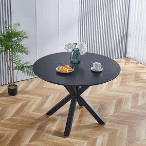 NicBex Minimalist Round Wood Dining Table with Cross Pedestal,Modern Kitchen Table Bar Table,Dining Room Furniture - 1 of 4