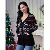 Women's Ugly Christmas Cardigans Button Down Open Front Knit Pullover Holiday Vacation Long Sleeve Cardigan Sweaters - 3 of 4