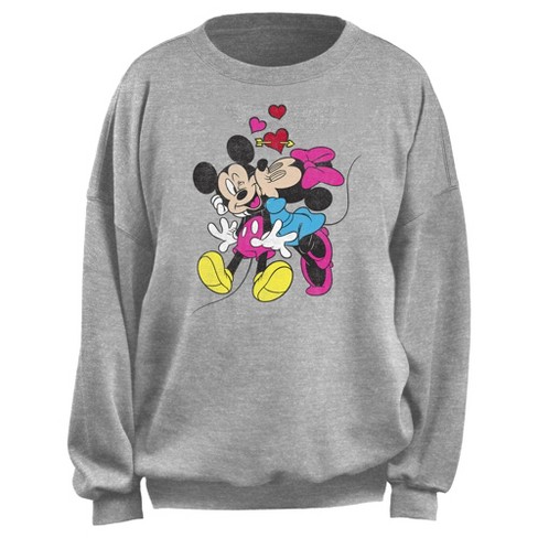 Disney Parks Womens Mickey shops Sweatshirt Gray Long Sleeve Stitched Spell Out XS