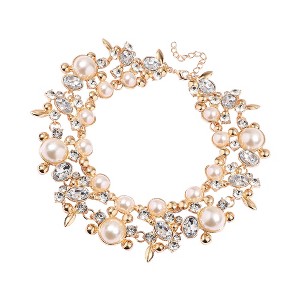 SOHI Women's Pearl White Party Statement Necklace - 1 of 4