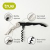 True TrueTap Double Hinged Waiter’s Corkscrew, Black Wine Bottle Opener with Foil Cutter, Wine Key - 2 of 4