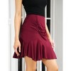 Clearlove Women Ruched Ruffle Short Skirt High Waisted Stretch Pleated Tennis E-Girls 90s A-Line Mini Skirt - 4 of 4
